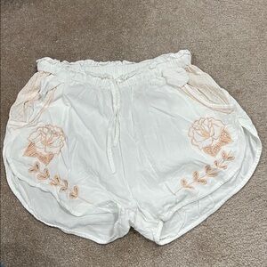 Jen's Pirate Booty White Shorts with Embroidery